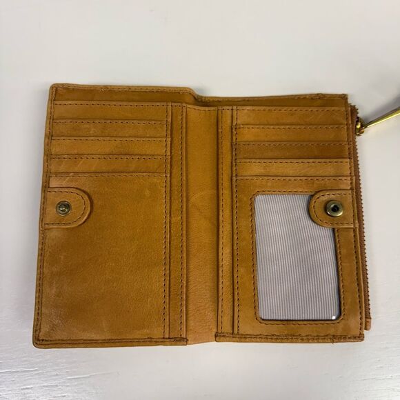 Margot New York Camel Brown Genuine Leather Wristlet - Picture 4 of 7